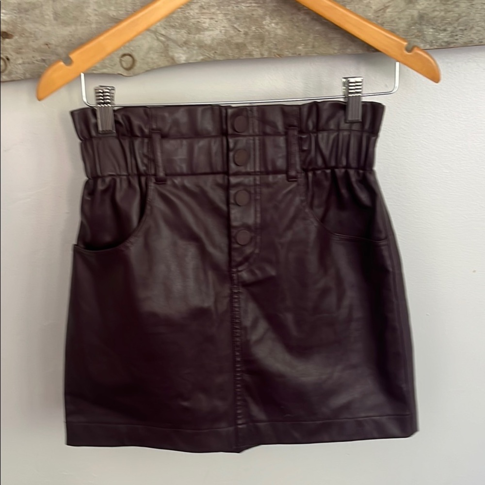 Purple Faux Leather Skirt